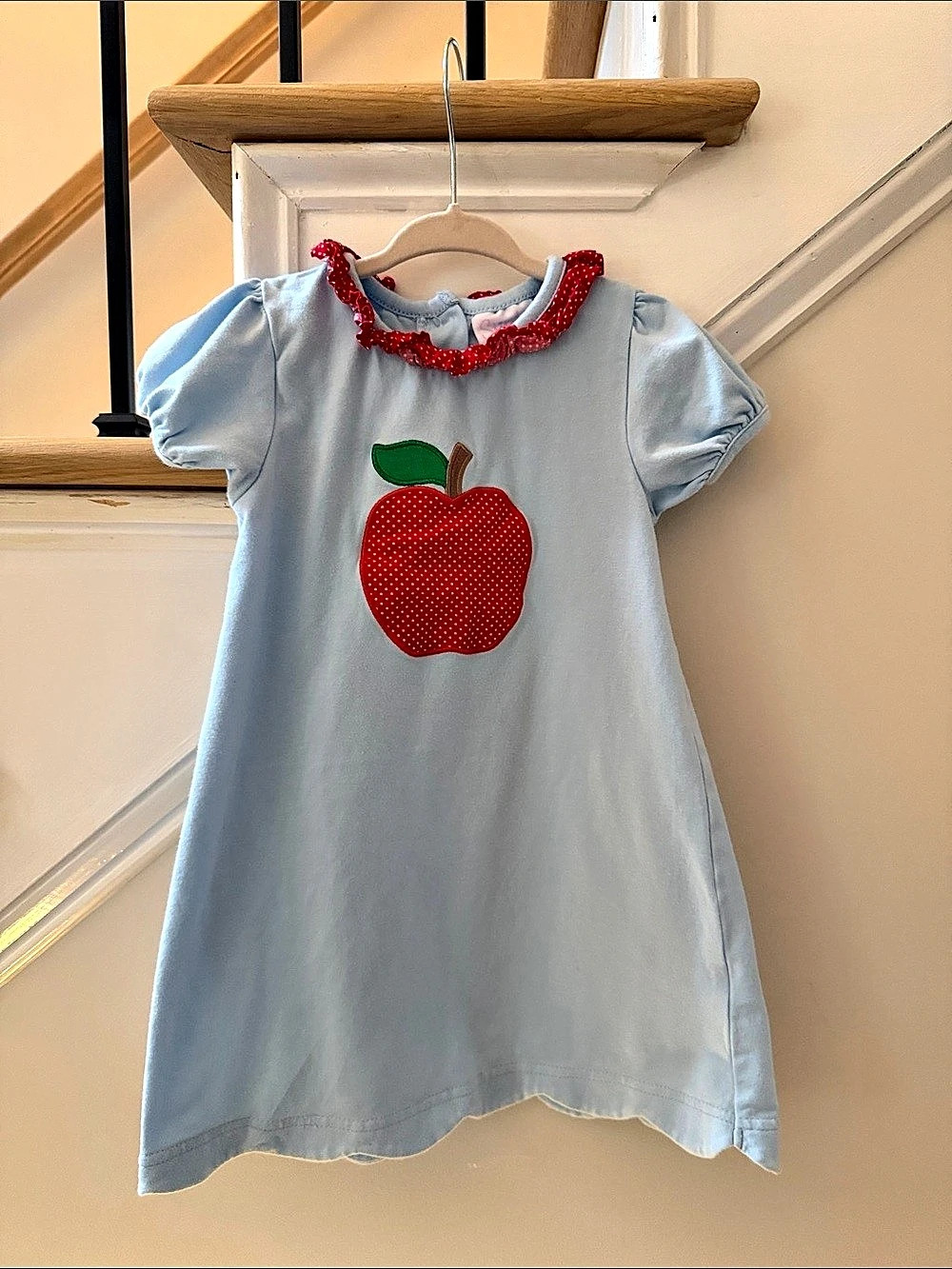 Stitchy Fish Girls 3T Apple Appliqué Dress